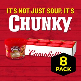 Campbell's Chunky Soup, Chili Mac Soup, 15.25 oz Microwavable Bowl (Case of 8)