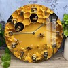 Bee & Honeycomb Wall Clock13 Inch 3D-Inspired Visual on 2D