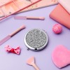 LALAFINA Rhinestone Compact Mirror Double-Sided Round Pocket Makeup Mirror for