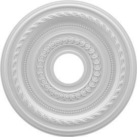 Ekena Millwork CMP16CO Cole Thermoformed PVC Ceiling Medallion (Fits Canopies up to 4 1/2"), 16"OD x 3 1/2"ID x 1"P