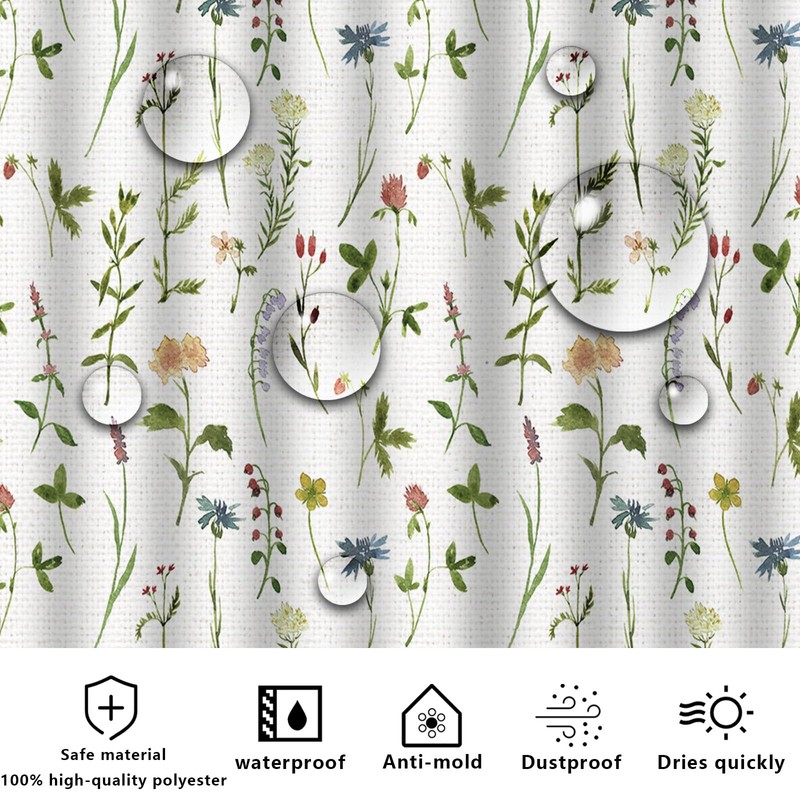 FAIRYGATE Bathroom Curtains Shower 180x180cm Spring Flower Shower Curtain Summer