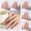 OPkssnails 300 uñas postizas francesas, uñas cortas almendra, preformadas, sin