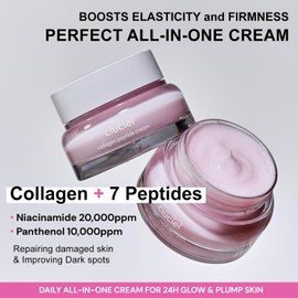Crema De Péptidos De Colágeno I Hidratante Facial Con Colágeno 7 Péptidos Vitamina B12 Combate La Opacidad Y Aumenta La Elasticidad Vegana Sin Crueldad Animal Piel De Vidrio Coreana(