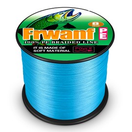 Frwanf - Línea de pesca trenzada de 8 hilos sin igual, resistencia a la tracción, 100% polietileno, resistente a la abrasión, sin cuerda elástica para agua salada y agua dulce