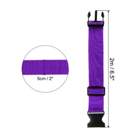 sourcing map 2" x 6.5' Luggage Strap Polyester Adjustable Suitcase Belt for Travel Packing Bag Closure Identify, Purple 2pcs