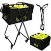 Jacgood Tennis Ball Hopper Cart with 4 Wheels，Foldable Large Capacity