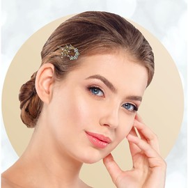 JCGY Pair of Metal Snap Clip Barrettes for Thin Hair Women, Young Girls, Toddlers U86200-2108prCry