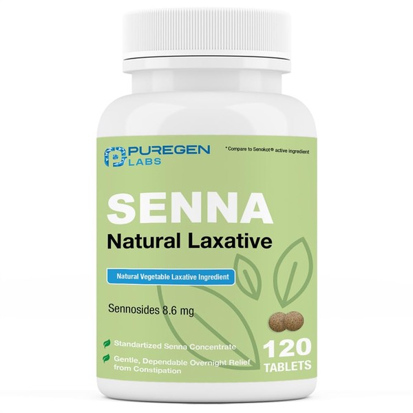 Puregen Labs Senna 8.6 mg Tablets (120 Count) – Natural