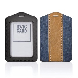 Passcase 006469 Passcase, Commuter Holder, IC ID Card Holder, Black, Neck Strap, Employee Card Holder, For School Commutes, Commuting to School or Work, Denim Pattern