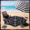 Breling Spiderweb-Shaped Beach Blanket 60 x 60 Inch Summer Halloween