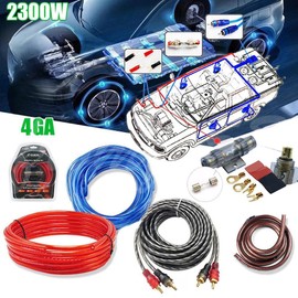 Unbranded 2300W 4Gauge Car Audio Cable Kit Amplifier Install Amp RCA Subwoofer Sub Wiring