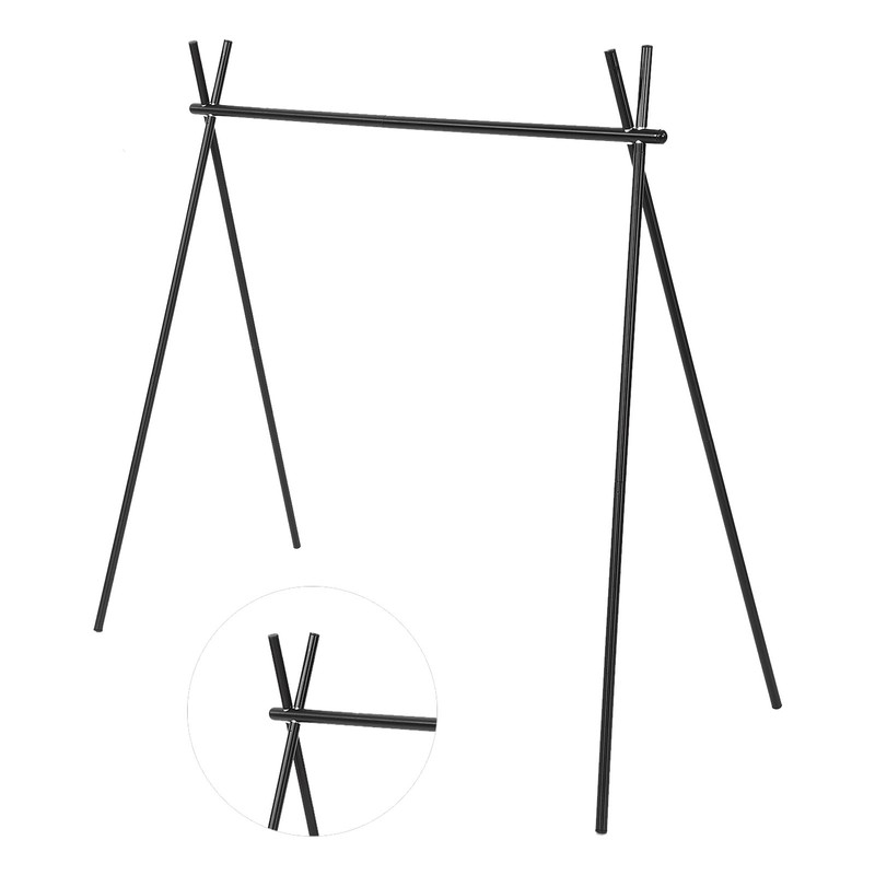 Hanging Rack Black Tripod Structure Folding Hanging Shelf with Storage