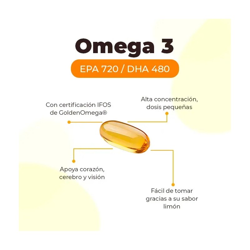 Omega 3 Epa 720/dha 480 | 60 Cápsulas Golden Omega