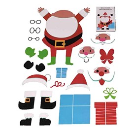Christmas Reusable Window Clings, Build Your Own Santa Claus, Jolly St. Nickolaus (23 Clings, 1 Sheet)