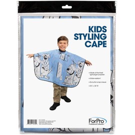 ForPro Professional Collection Kids Styling Cape, Lightweight, Water-Resistant, Six Button Snap Closure, 36” L x 36” W
