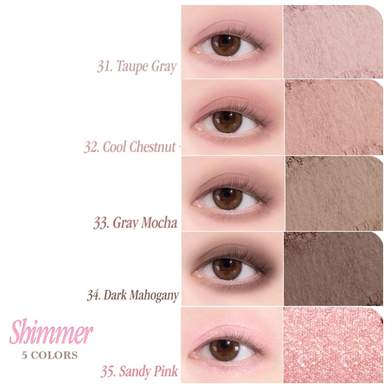 DASIQUE Mood Single Shadow 1.2~1.5g, Shade:34 Dark Mahogany(Matte)