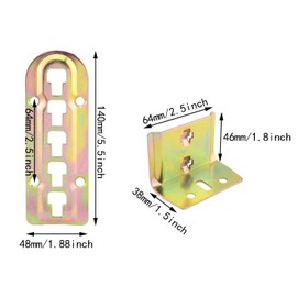 ITROLLE 2Sets Bed Connectors Brackets Suspension Fittings Joiner Hooks Centre Support and Slatted Frame Metal