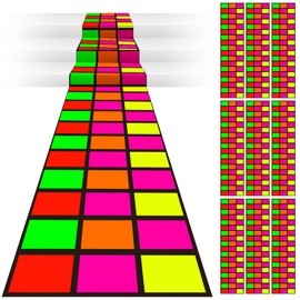 Mixweer 118 x 39 Inch Disposable Neon Dance Floor 80s 90s Party Decorations DIY Plastic Dance Floor Neon Carpet Runner for Outdoor Birthday Party Supplies Wedding Favors (10 Pcs)