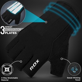 RDX Weight Lifting Gloves, 15-Inch Long Support Strap Anti Slip Palm Protection with 3 Wrist Alignment Plates, Powerlifting Deadlifting Bodybuilding, Exercise Gym Fitness Workout Training, Men Women