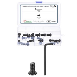 METALLIXITY Flat Head Hex Socket Cap Screws Bolts(M8-1.25x16) 20Pcs, with Wrench Steel Hex Socket Furniture Bolts Countersunk Screws - for Furniture Woodworking Project, Black