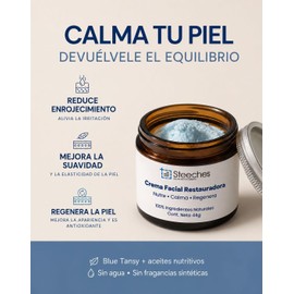 Bálsamo Facial de Sebo de Res con Tanaceto Azul, Jojoba y Rosa Mosqueta – Nutrición e Hidratación Profunda – Fórmula Natural para Todo Tipo de Piel Día/Noche – 44 g