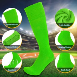 Baseball Socks and Belt Combo for Youth Adult - Softball Socks and Belt for Grils and Boys (Green)