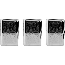 Stephanie Imports Set of 3 Chrome-Plated Credit Card Holders with Accordion Dividers (Silver Rings)