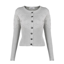 Namatime Women's Traditional Bolero Dirndl Jacket Short Costume Cardigan with Button Placket Oktoberfest Outfit, gray
