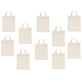 noTrash2003 Small Apothecary Bag Cotton Jute Bag Tote Bag Gift Bag Fabric Bag for Medication Painting and Printing Oeko-Tex Approved Natural Pack of 10 22