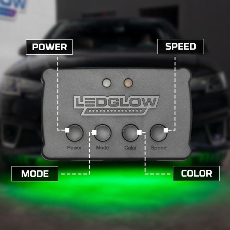 LEDGlow 4pc Multi-Color Slimline Flexible Car Underbody Underglow Accent Neon
