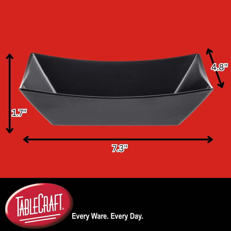 TableCraft 20029BK Better Burger Collection Large Fry Tray, Black Melamine,