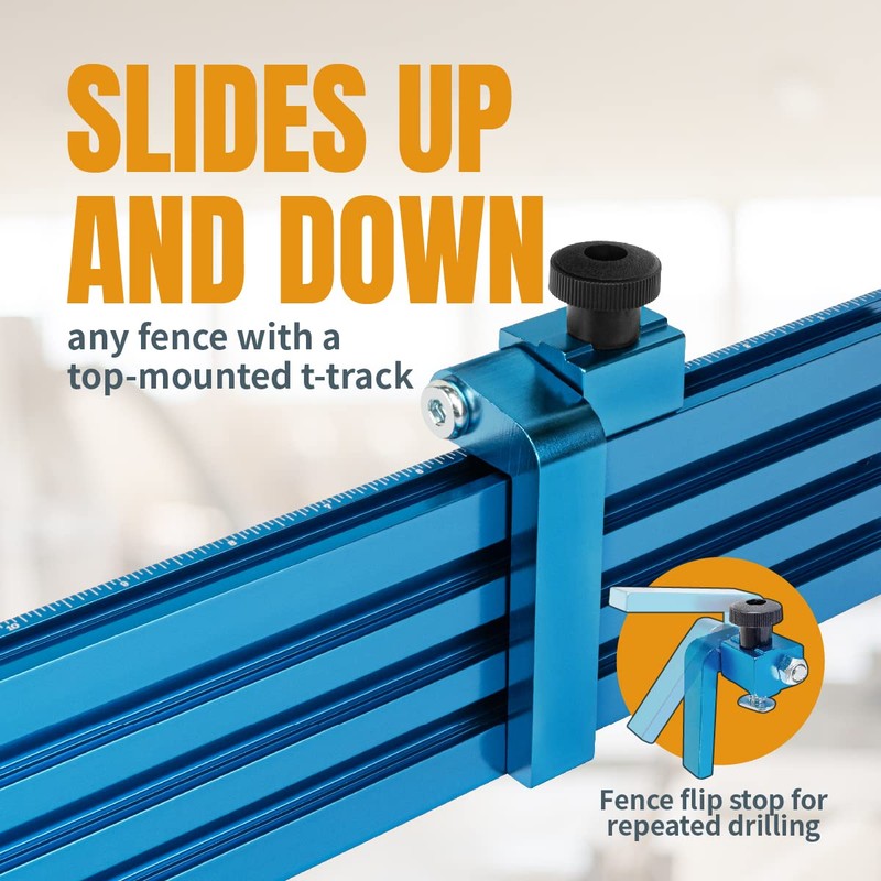 POWERTEC Drill Press Fence Set w/T Slot 24", Hardware Kit