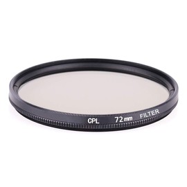 72mm Circular Polarizer CPL Lens Filter for Increased Contrast and Reflection Removal Screw in for All Manufacturers (72mm)