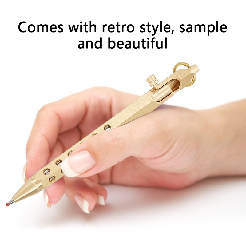 Retro Style Metal Brass Signature Gel Ink Pen Office School