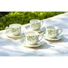 Grace Teaware Shamrock Fine Porcelain Tea Cup & Saucer, White/Green