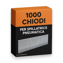 Terryshop74® 1000 Chiodi per Puntinatrice Pneumatica 18Ga – Testa 2 mm – Chiodini per Finitura in Legno – 4 Misure Disponibili 20/30/40/50 mm (2x20 mm, 1000, Pezzo)