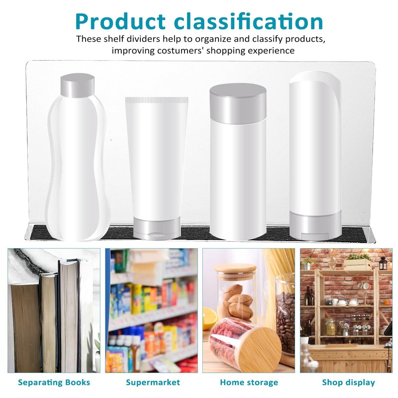 TOVINANNA Acrylic Shelf Dividers for Closet Organization: 6 Pack Tall