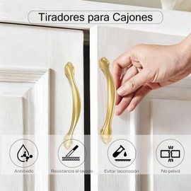 Tiradores para Cajones, 10 Piezas Manijas para Gabinetes, Jaladeras para Cajones Agarraderas Tiradores para Gabinete, Jaladera con Tornillos de Instalación para Mueble para Cocina, Baño y Dormitorio