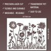 DLY LIFESTYLE Large Wildflower Stencil for Painting (15x12 Inches) -