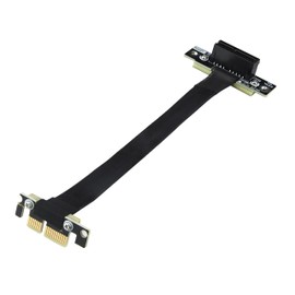 10Gtek PCIe 3.0 x1 Riser Cable, Male 90° to Female 90° EMI-Shielded GPU Jumper Cable for Graphics Cards, 20cm/0.66ft