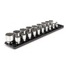 TEKTON 1/2 Inch Drive 12-Point Socket Set with Rails, 19-Piece