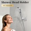 Adjustable Shower Head Holder Adhesive & Drill 2-in-1 with 360°