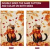 Cat Fall Garden Flag 12x18 Inch Double Sided,Maple Leaves Thanksgiving