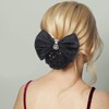 French Hair Net Bun Cover with Bow Clips, 2-Piece Set,