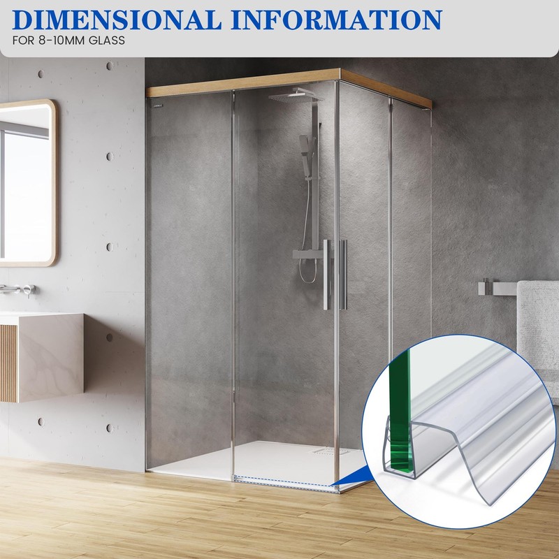 Bathroom Shower Glass Door Bottom Seal Strips, Length 36 Inch