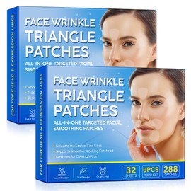 Triangle Wrinkle Patches – Anti Wrinkle Facial Patches for Elevens, Crows Feet & Forehead – Overnight Patches to Smooth Fine Lines for Smoother-Looking Skin (2 Pack)