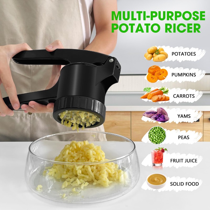 LHS Potato Ricer - Potato Press with 3 Interchangeable Discs