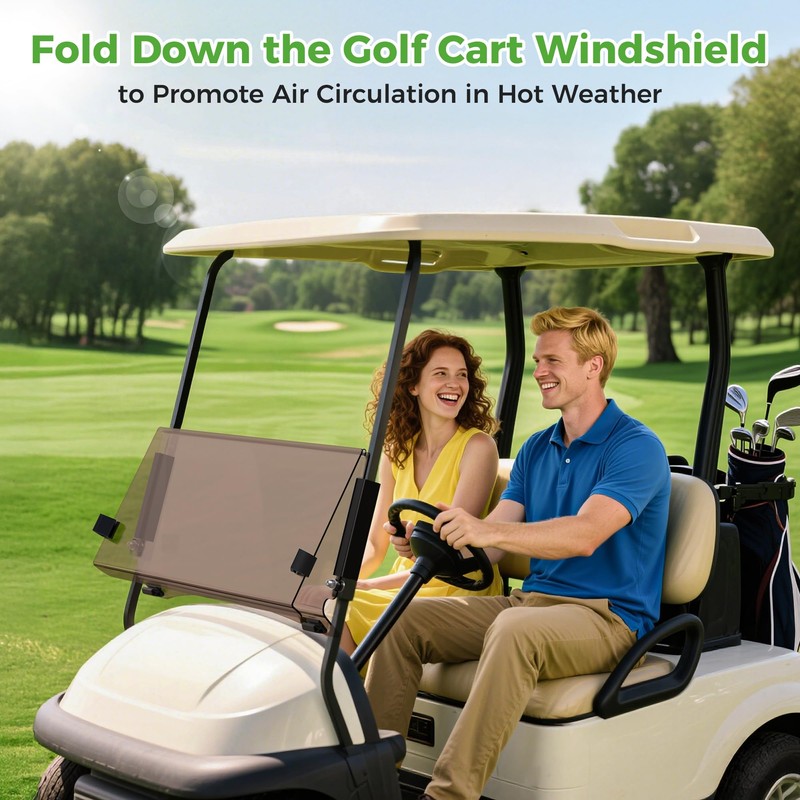 10L0L Golf Cart Windshield for Club Car Precedent 2004-Up, Tempo,