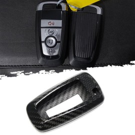 Carbon Fiber Key Fob Cover for Ford F-150 150 Bronco Raptor R Off-Road 2018 2019 2020 2021 2022 2023 2024,Only for Raptor,Remote Key Case (Black Without Vent)