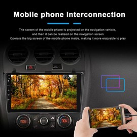 Slakerbe Android 13 Car Stereo Compatible with Nissan for Altima 2008-2012, 2G+32G 9 Inch Touch Screen Car Stereo Radio with Wireless Carplay Android Auto GPS Navigation WiFi FM SWC Backup Camera